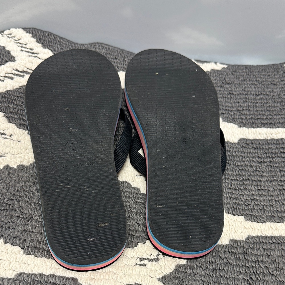 wild fable Black Flip Flop Sandals with Pink and Blue Layered Soles - Picture 2 of 5